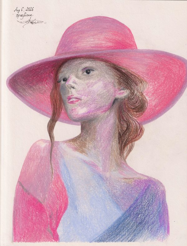 Portrait in a Pink Hat